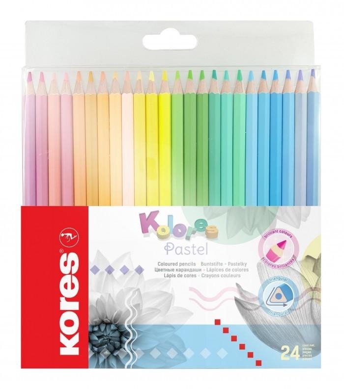 Papírenské zboží Kores Kolores Pastel trojhranné pastelky 24 barev 