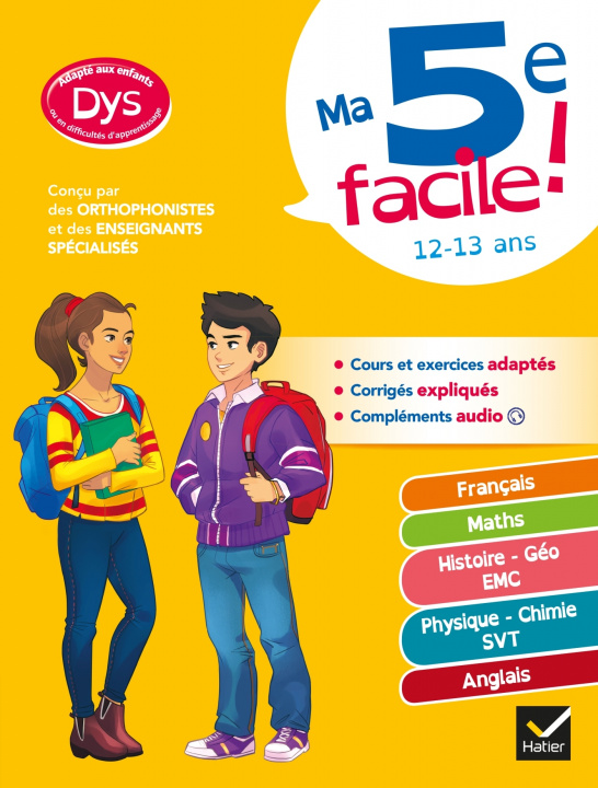 Könyv Ma 5e facile ! adapté aux enfants dyslexiques (DYS) ou en difficulté d'apprentissage Isabelle Poulet