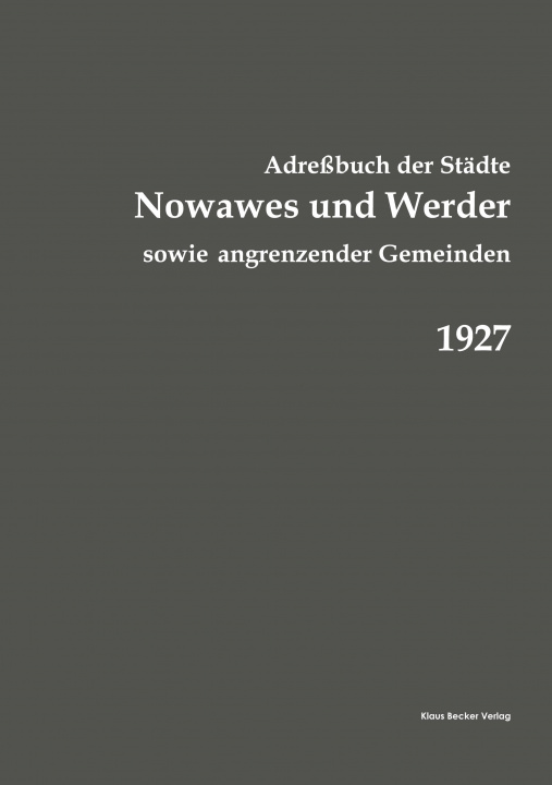 Kniha Adressbuch Nowawes und Werder ... 1927 