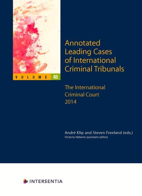 Carte Annotated Leading Cases of International Criminal Tribunals - Volume 63, 63 