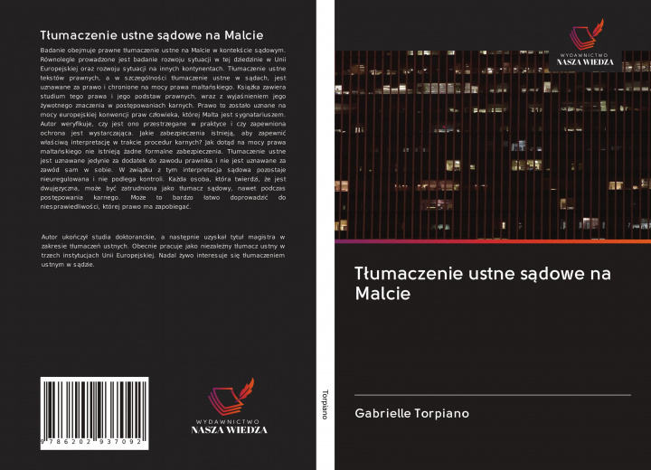 Knjiga Tlumaczenie ustne sądowe na Malcie Torpiano Gabrielle Torpiano