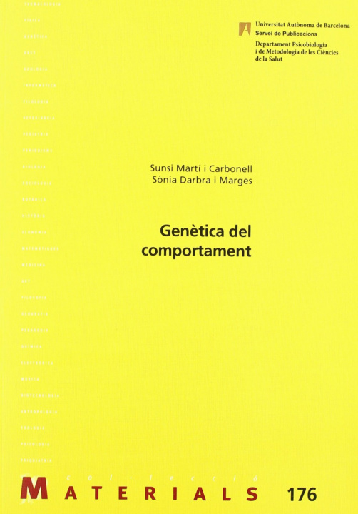 Knjiga GenèÄtica del comportament SUNSI MART I CARBONELL