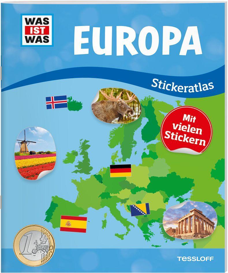Kniha WAS IST WAS Stickeratlas Europa Michael Schmeling