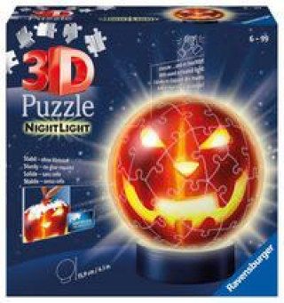 Játék Ravensburger 3D Puzzle Kürbiskopf Nachtlicht 11253 - Puzzle-Ball - 72 Teile - für Halloween Fans ab 6 Jahren 