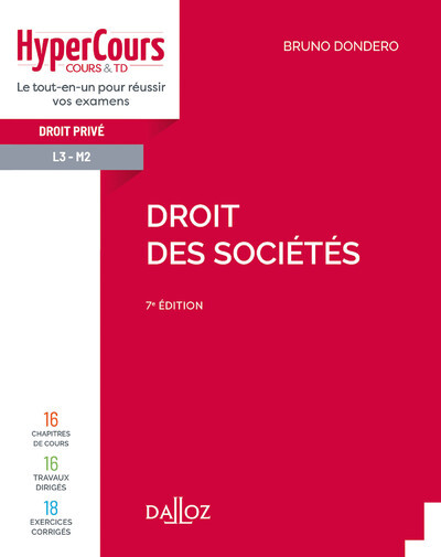 Kniha Droit des sociétés. 7e éd. Bruno Dondero