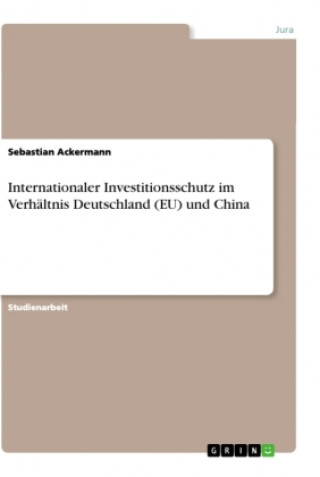 Kniha Internationaler Investitionsschutz im Verhältnis Deutschland (EU) und China 