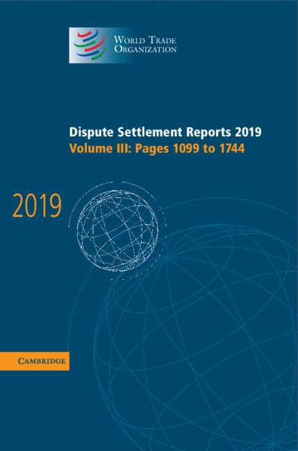 Kniha Dispute Settlement Reports 2019: Volume 3, Pages 1099 to 1744 