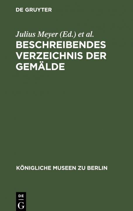 Carte Beschreibendes Verzeichnis Der Gemalde Hugo Von Tschudi