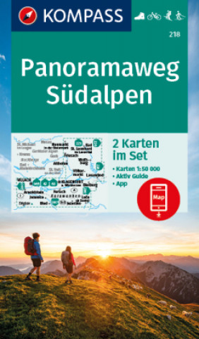 Printed items KOMPASS Wanderkarten-Set 218 Panoramaweg Südalpen (2 Karten) 1:25.000 