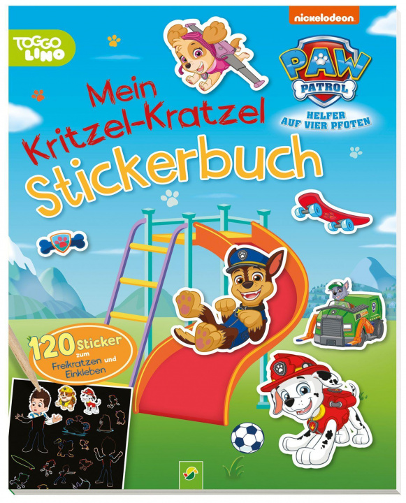 Könyv PAW Patrol Mein Kritzel-Kratzel Stickerbuch mit Bambus-Stick 