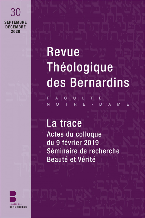 Carte Revue théologique des Bernardins n°30 College des Bernardins