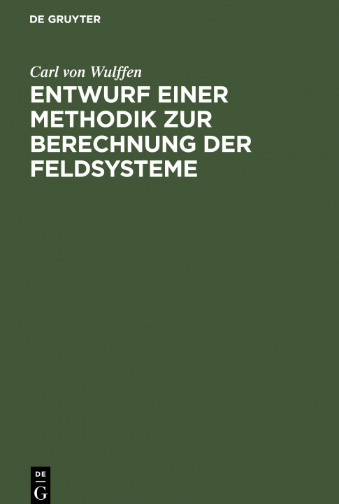Könyv Entwurf Einer Methodik Zur Berechnung Der Feldsysteme 