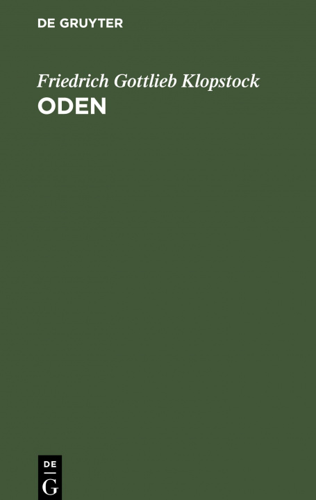 Livro Oden Friedrich Gottlieb Klopstock