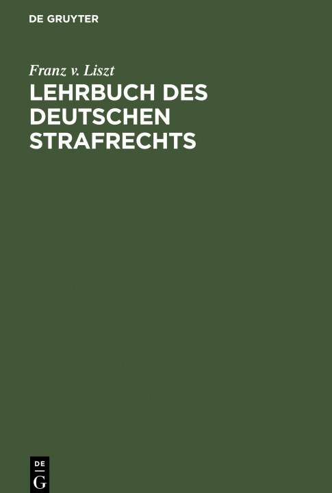 Livro Lehrbuch Des Deutschen Strafrechts Franz V. Liszt