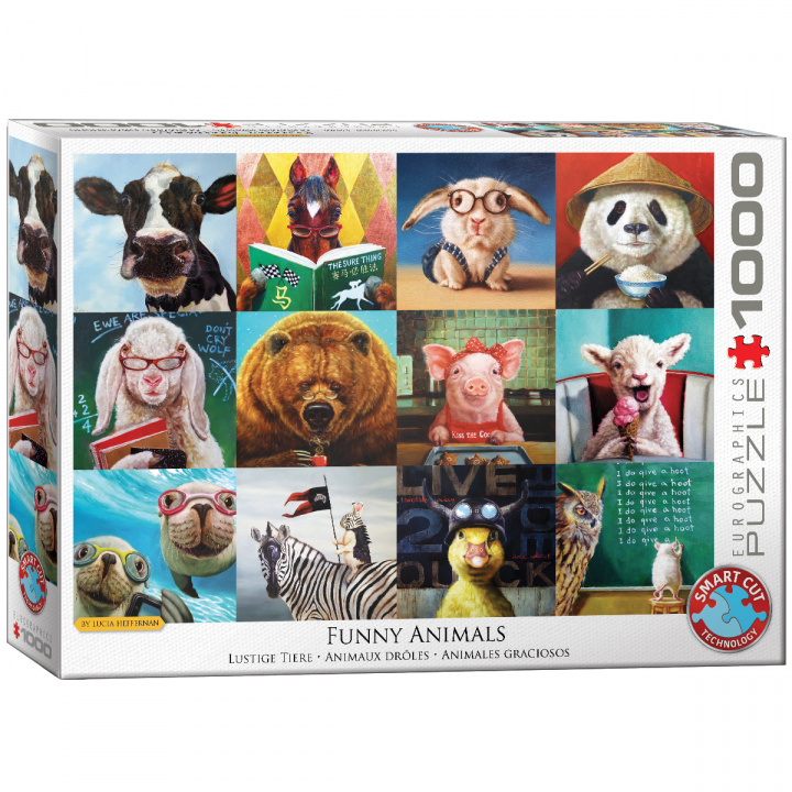 Книга Puzzle 1000 Funny Animals by Lucia Heffernan 6000-5524 