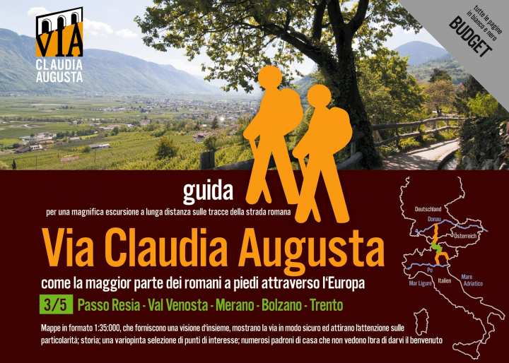Kniha trekking VIA CLAUDIA AUGUSTA 3/5 Resia-Trento BUDGET 