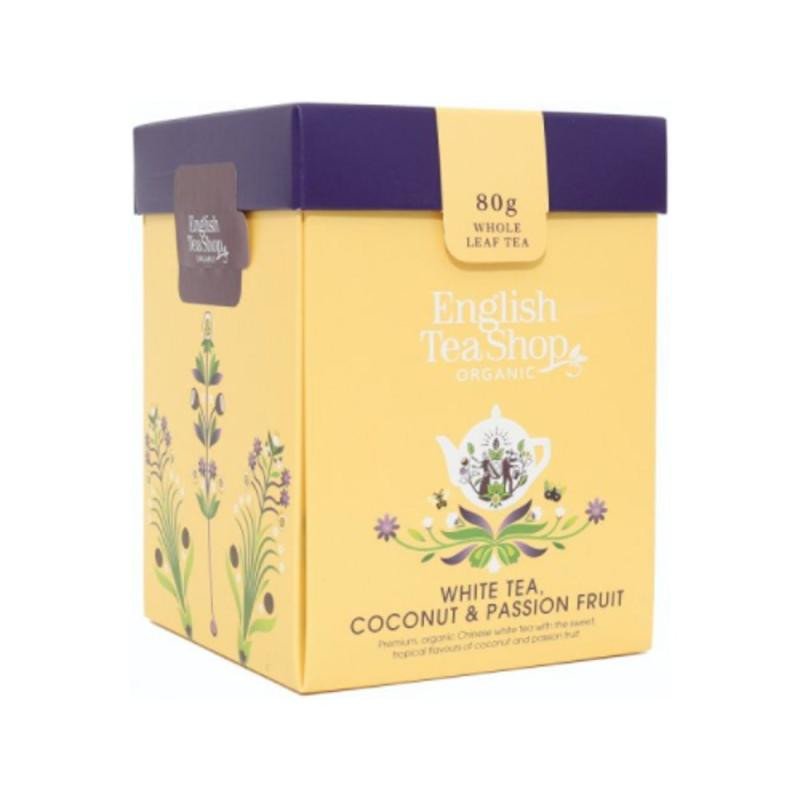 Könyv English Tea Shop Čaj bílý Kokos, Passion Fruit sypaný, 80g 