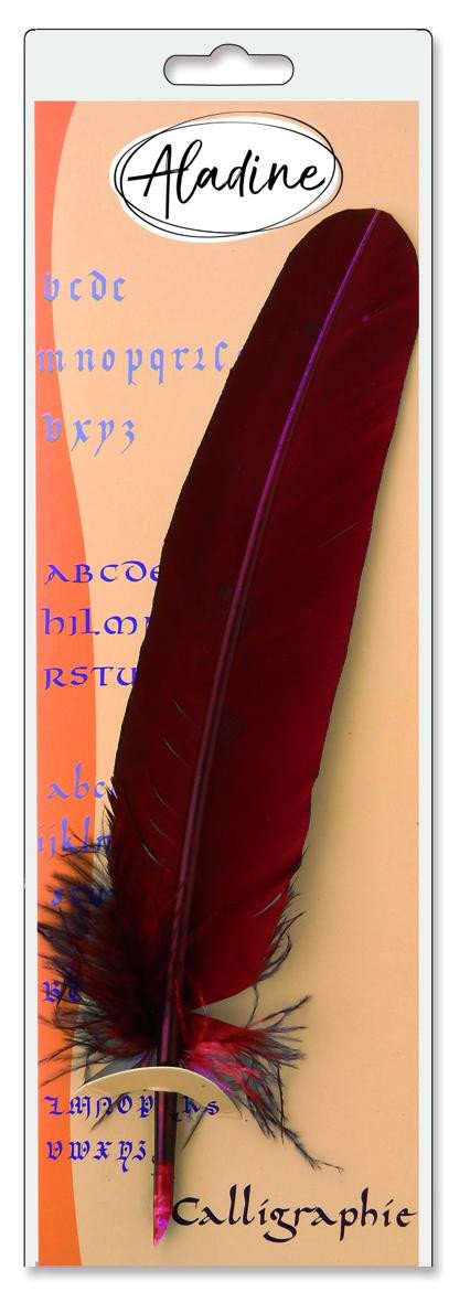 Papírenské zboží Pero na krasopis a kaligrafii Aladine - Husí brk červený 
