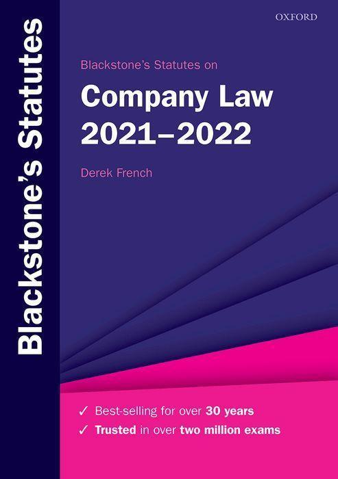 Carte Blackstone's Statutes on Company Law 2021-2022 FRENCH