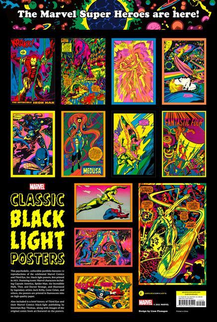 Книга Marvel Classic Black Light Collectible Poster Portfolio Marvel Entertainment