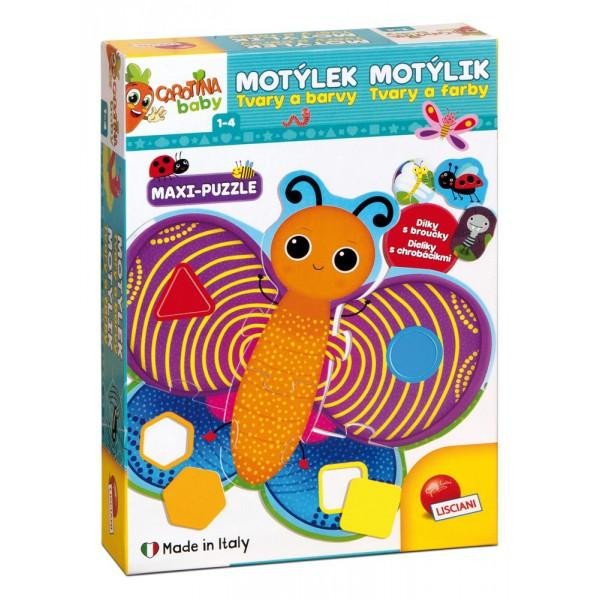 Joc / Jucărie Carotina baby: Motýlek - Tvary a barvy maxi-puzzle 