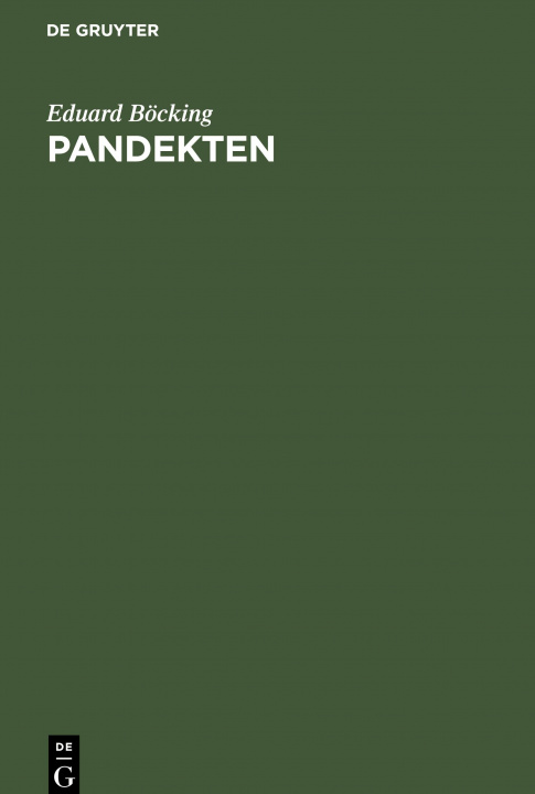 Knjiga Pandekten Eduard Böcking