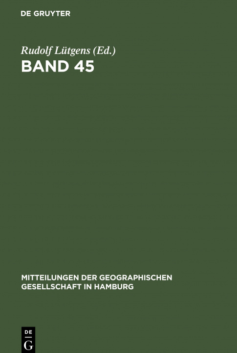 Knjiga Band 45 Rudolf Lütgens