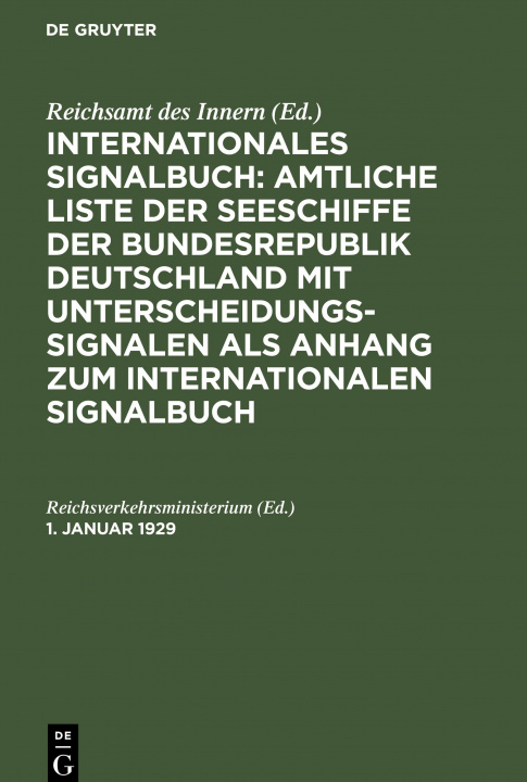 Buch 1. Januar 1929 Reichsverkehrsministerium