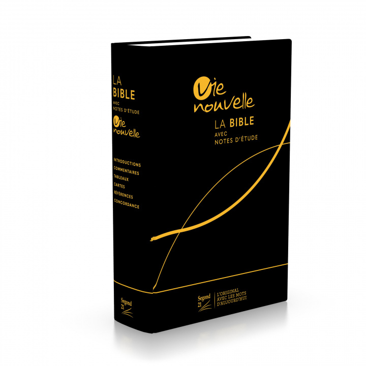 Kniha Bible d'étude Vie nouvelle, Segond 21, noire, couverture rigide toilée Segond 21