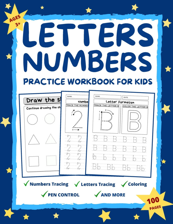 Boek Letters and Numbers Practice Workbook for Kids Ages 2-6 TLC Teaching Mama TLC