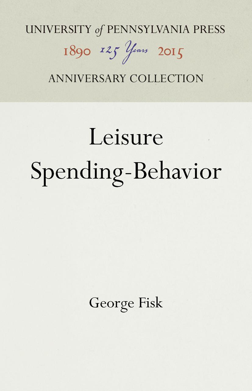 Buch Leisure Spending-Behavior George Fisk