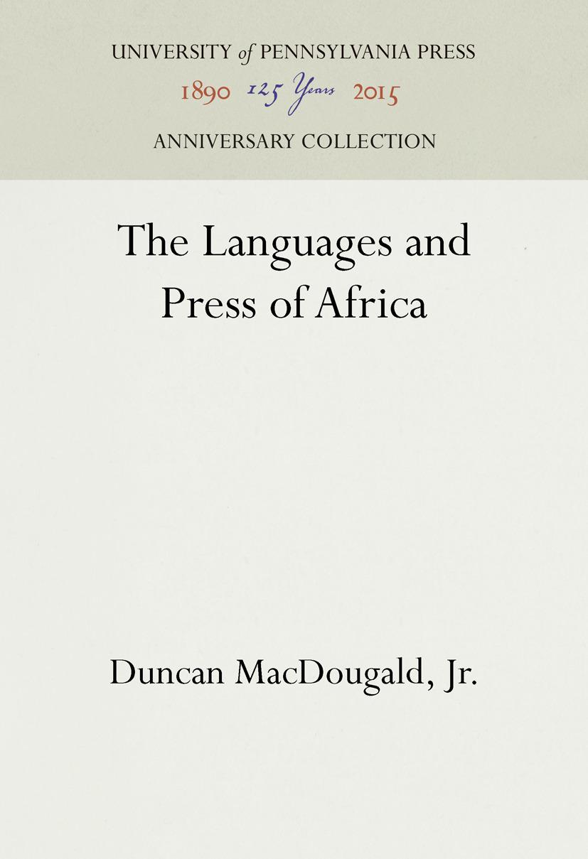 Book The Languages and Press of Africa 