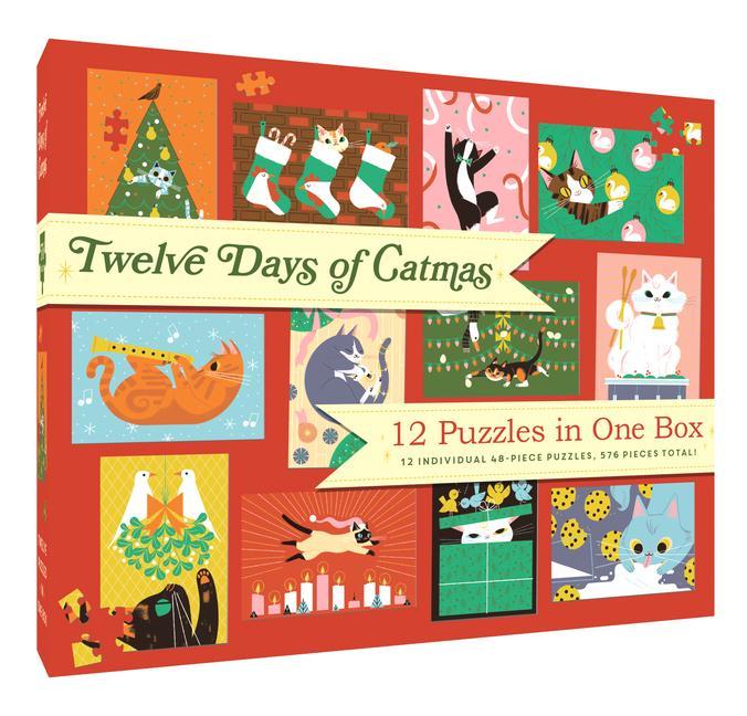 Spiel/Spielzeug 12 Puzzles in One Box: Twelve Days of Catmas 