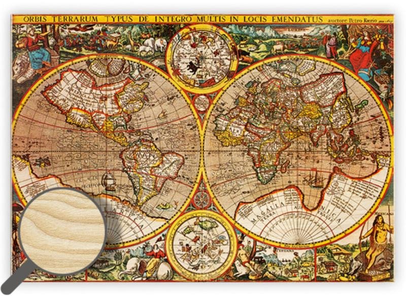 Carte Obraz dřevěný: Antique Maps, 485x340 