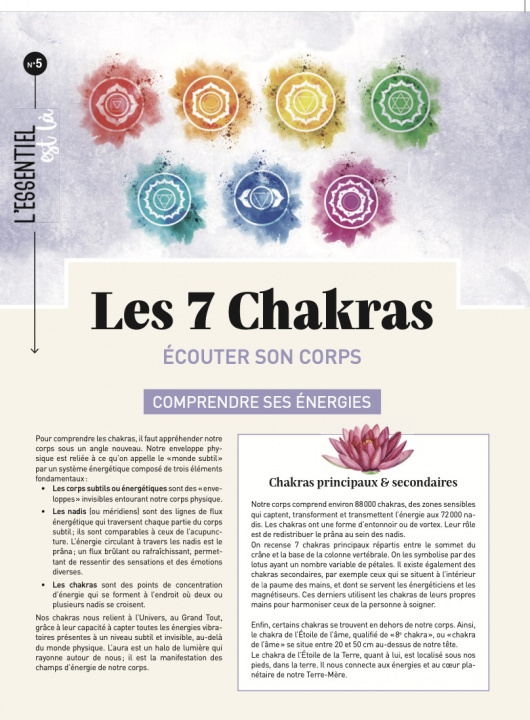 Knjiga Les 7 Chakras.  Ecouter son corps collegium