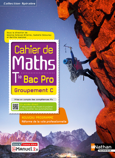 Carte Cahier de maths - Term Bac Pro - Groupement C (Spirales) - Livre + licence élève 2021 collegium