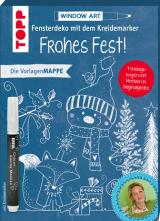Carte Vorlagenmappe Fensterdeko mit dem Kreidemarker - Frohes Fest! inkl. Original Kreidemarker von Kreul 