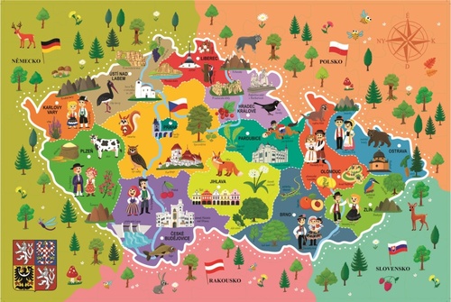 Gra/Zabawka Puzzle Mapa České republiky 