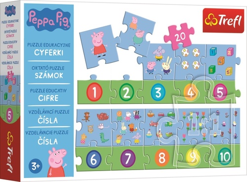 Gra/Zabawka Vzdělávací puzzle Čísla Prasátko Peppa 