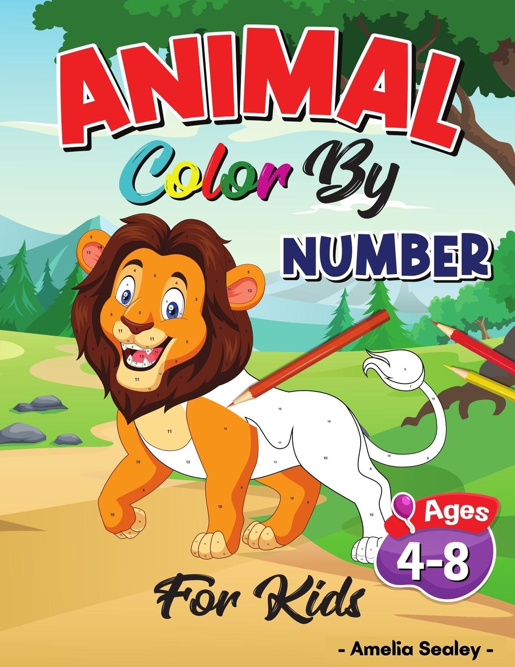 Kniha Animal Color by Number for Kids 