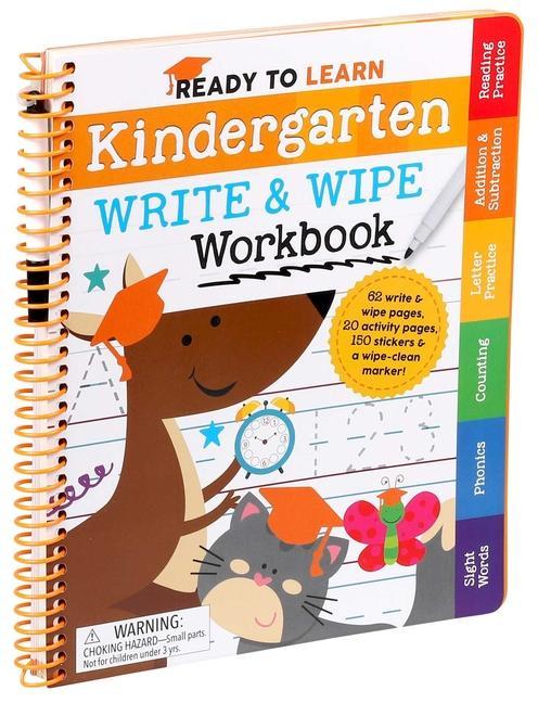Книга Ready to Learn: Kindergarten Write and Wipe Workbook: Addition, Subtraction, Sight Words, Letter Sounds, and Letter Tracing 