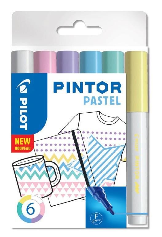 Knjiga PILOT Pintor Fine Sada akrylových popisovačů 0,9-1,5mm - Pastel 6 ks 