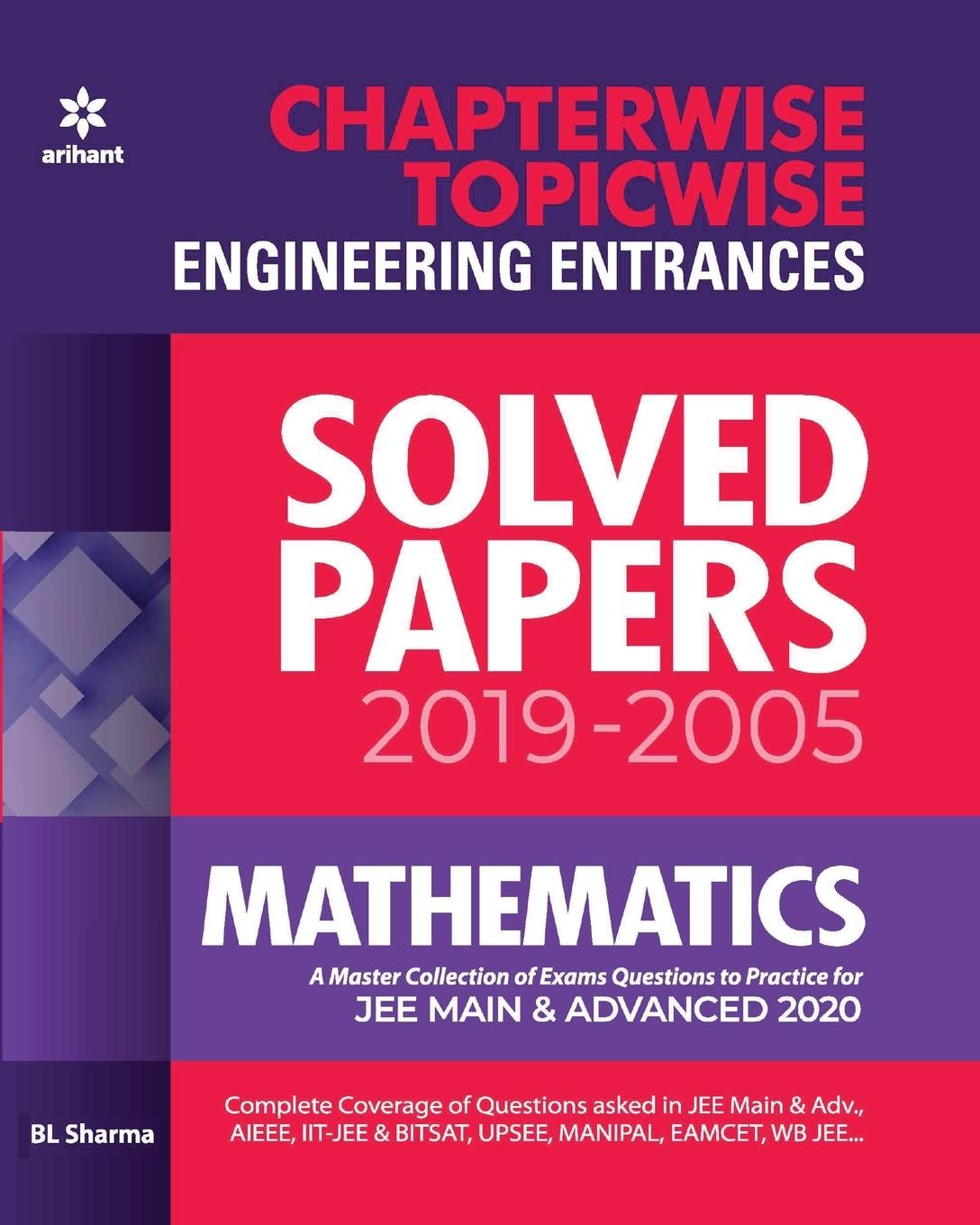 Knjiga Chapterwise Topicwise Solved Papers Mathematics for Engineering Entrances 2020 B. L. Sharma