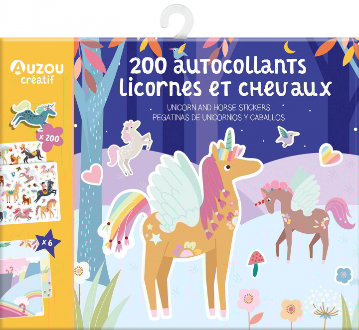 Carte 200 AUTOCOLLANTS LICORNES ET CHEVAUX (ÉDITION 2021) 