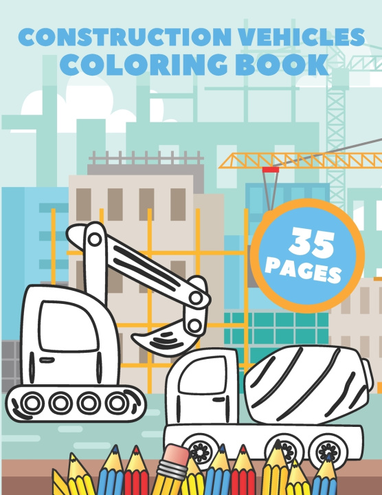 Knjiga Construction Vehicles Coloring Book Dino Silver Dino
