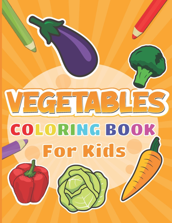 Boek Vegetables Coloring Book For Kids Blue Saramen