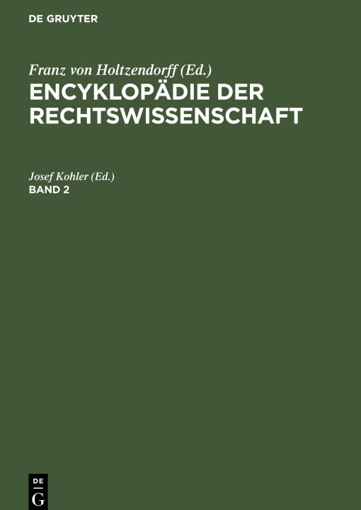 Книга Encyklopadie Der Rechtswissenschaft. Band 2 