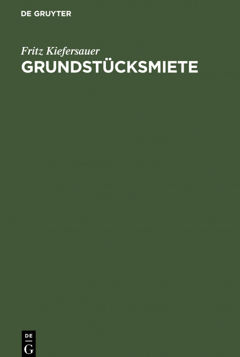 Boek Grundstucksmiete Fritz Kiefersauer