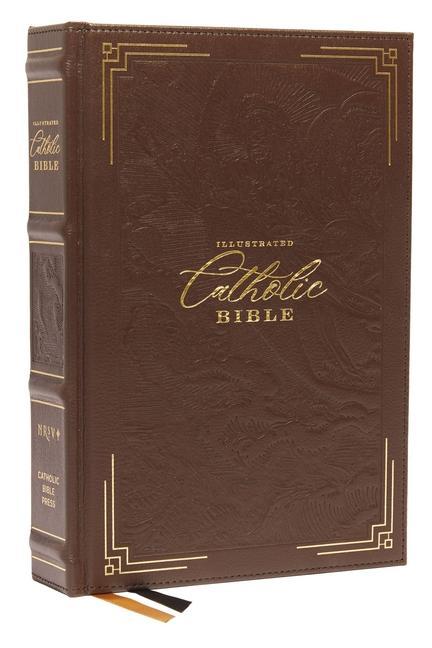 Kniha NRSVCE, Illustrated Catholic Bible, Genuine leather over board, Brown, Comfort Print 