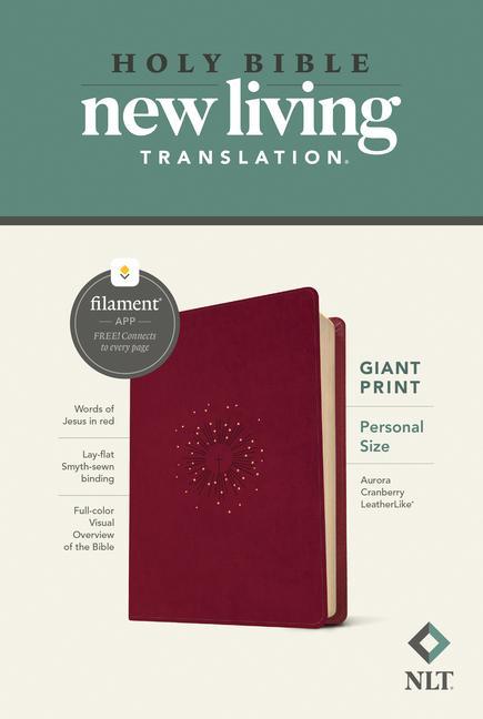 Kniha NLT Personal Size Giant Print Bible, Filament Enabled Edition (Red Letter, Leatherlike, Aurora Cranberry) 